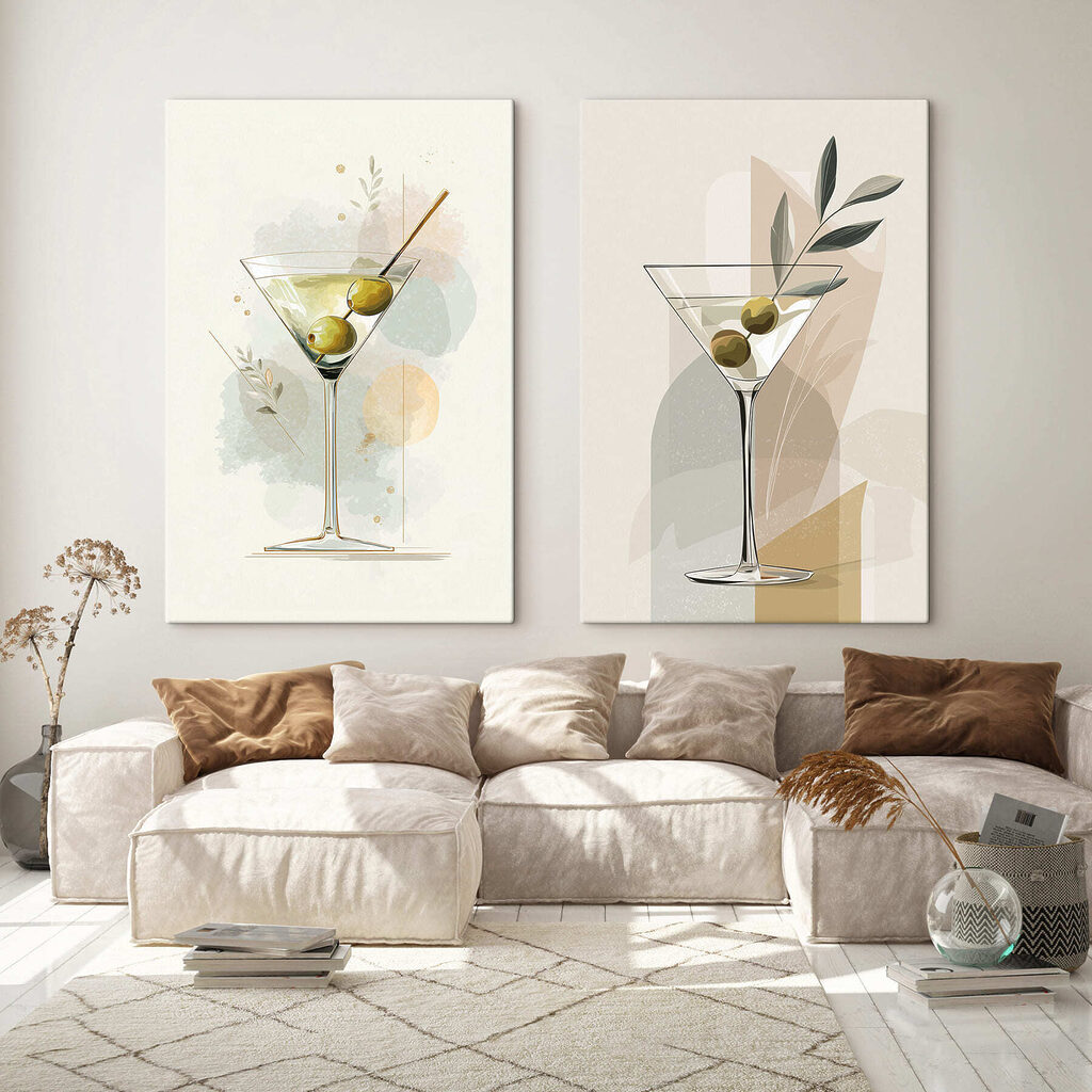Pahare de martini într-un interior
