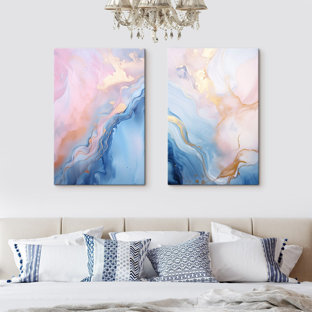 Curenți pastel și aur într-un interior