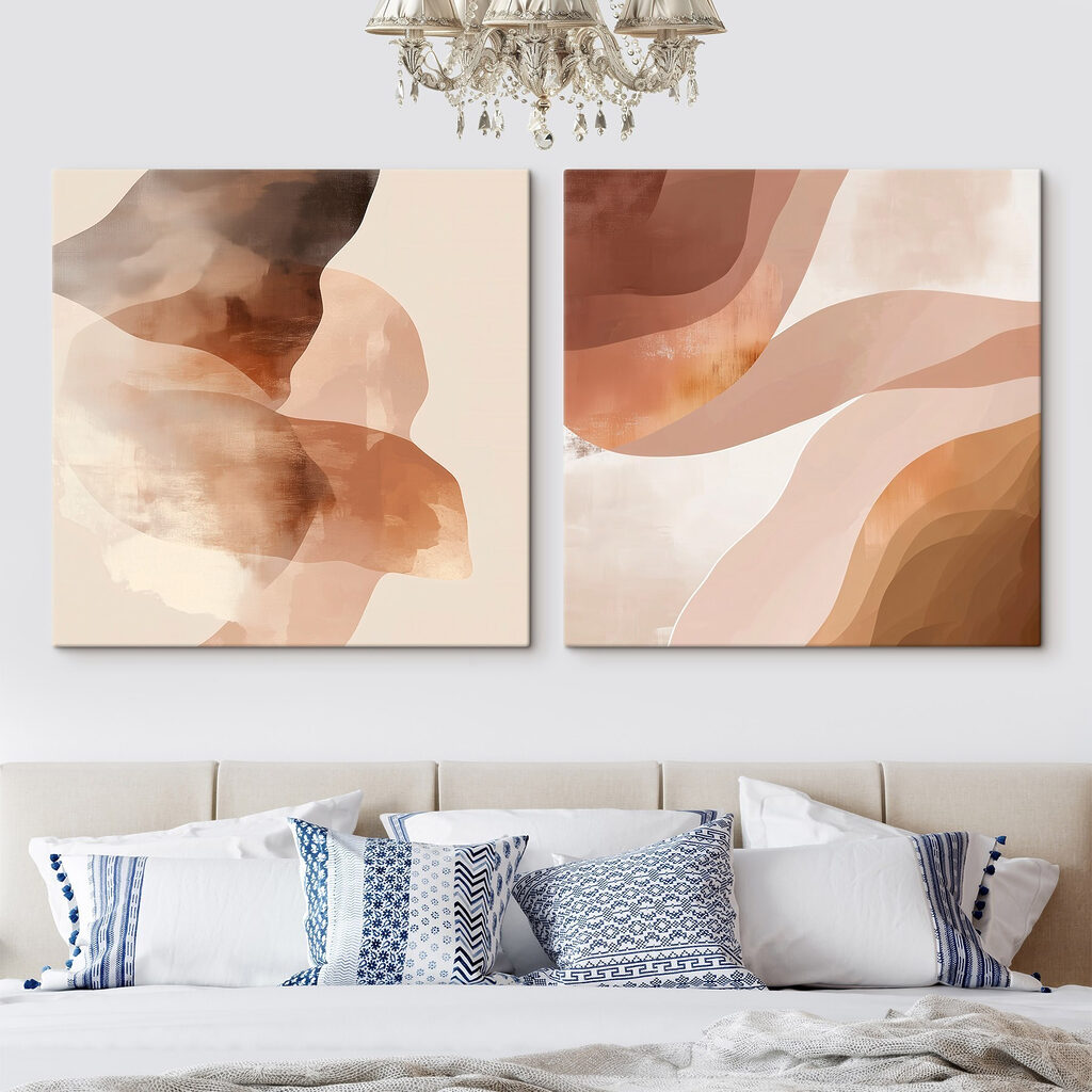 Forme abstracte calde într-un interior