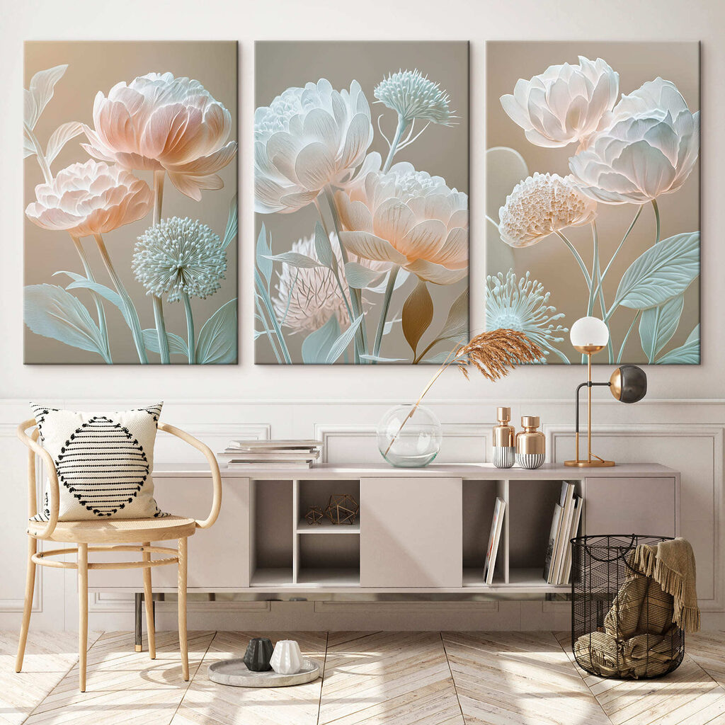 Buchet în pastel într-un interior
