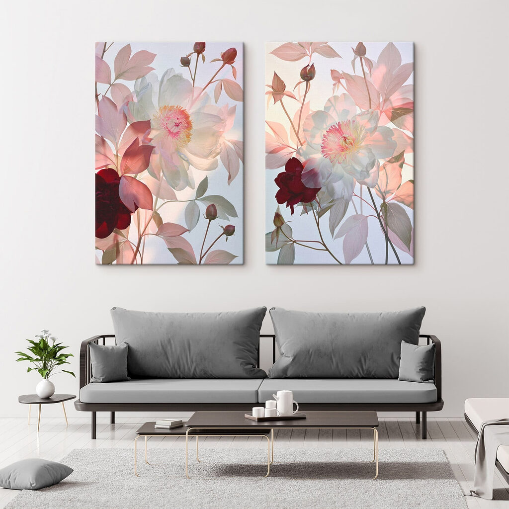 Ramuri înflorite, accent colorat într-un interior