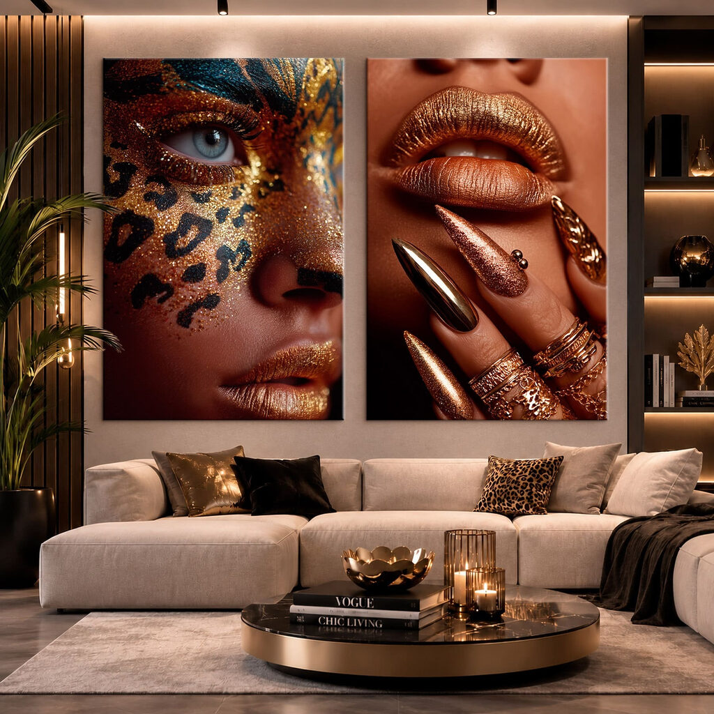 Detalii glamour metalice într-un interior