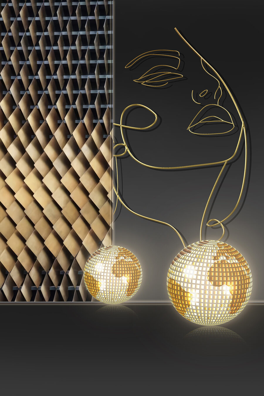 Linii aurii prind lumina — design complet