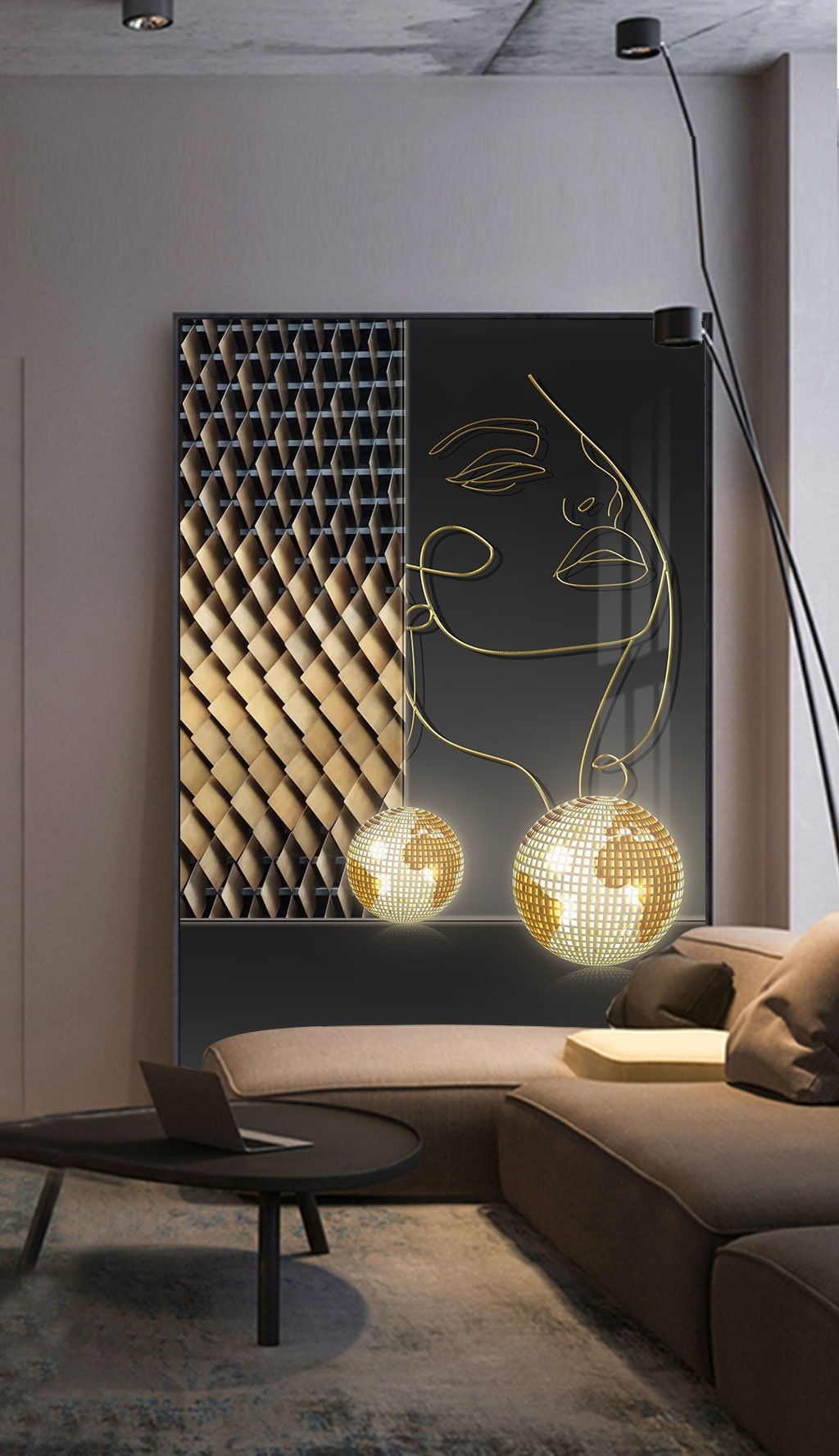 Linii aurii prind lumina — interior 2