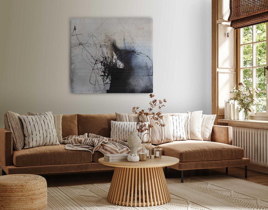 Cerneală pe gri deschis — interior 1