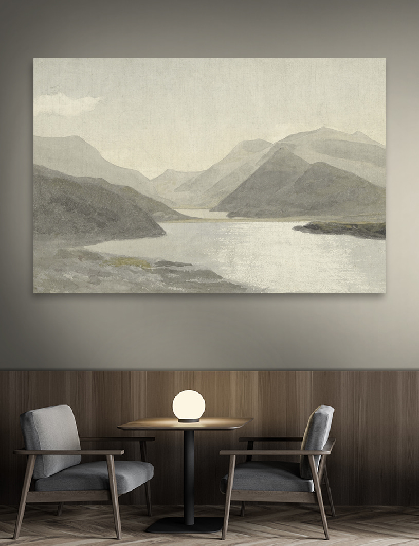 Lac printre munți cețoși — interior 1