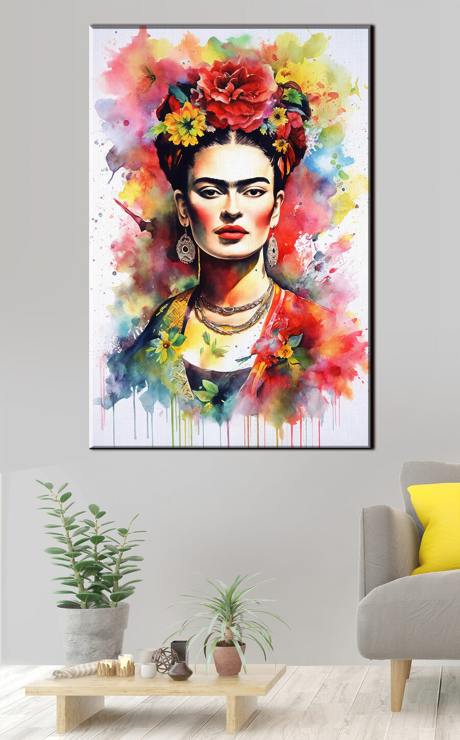 Portret în acuarelă florală — interior 1