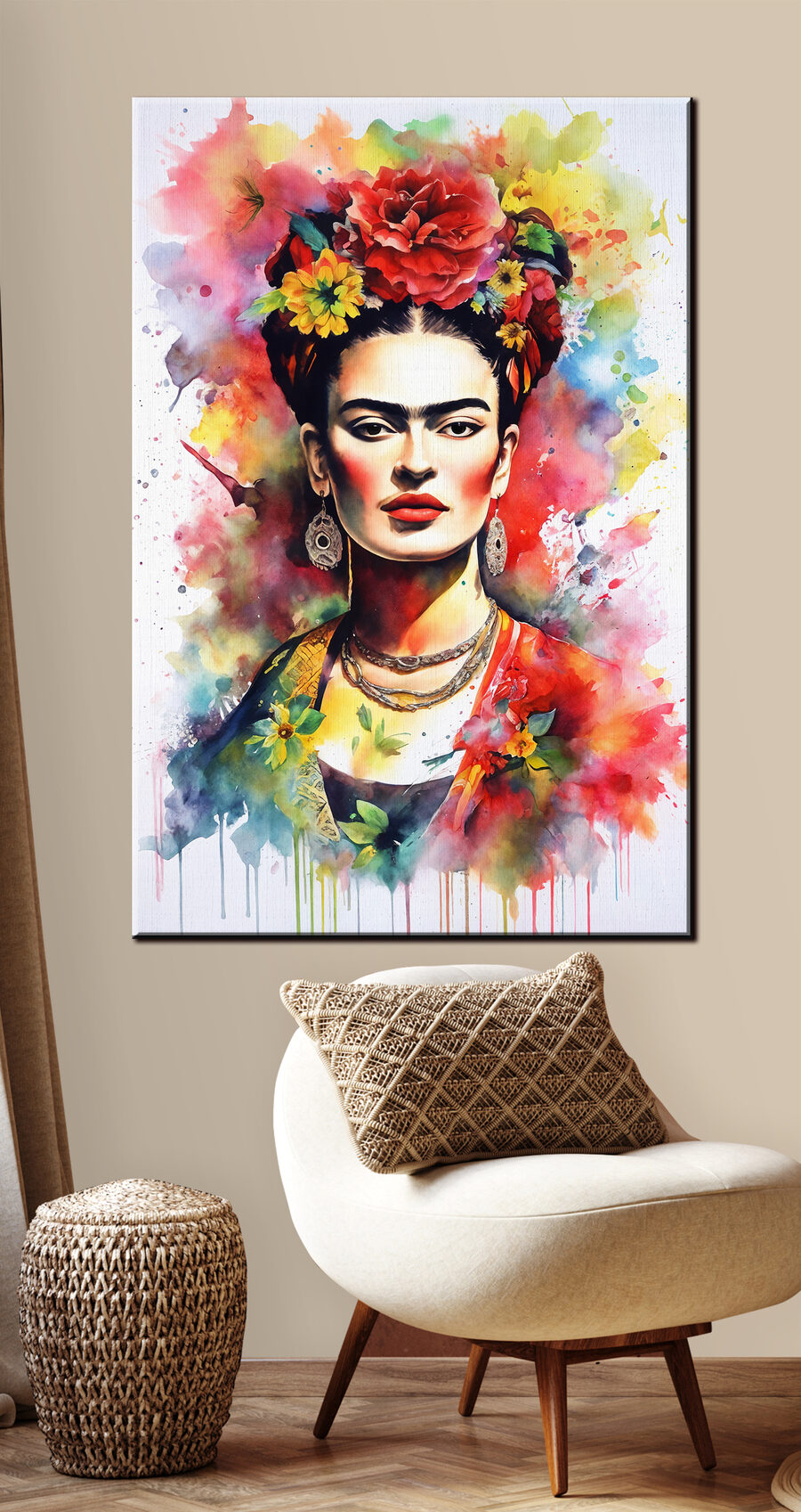Portret în acuarelă florală — interior 2