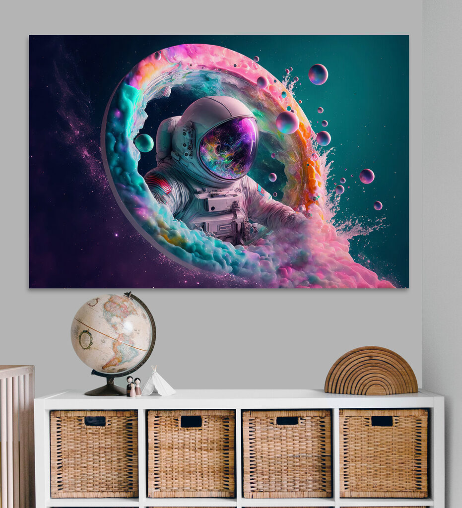 Astronaut în ceață colorată — interior 2
