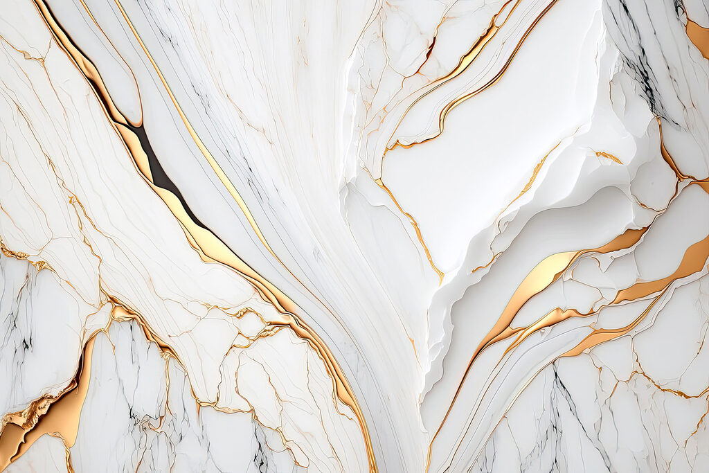 Vene aurii prin alb — design complet