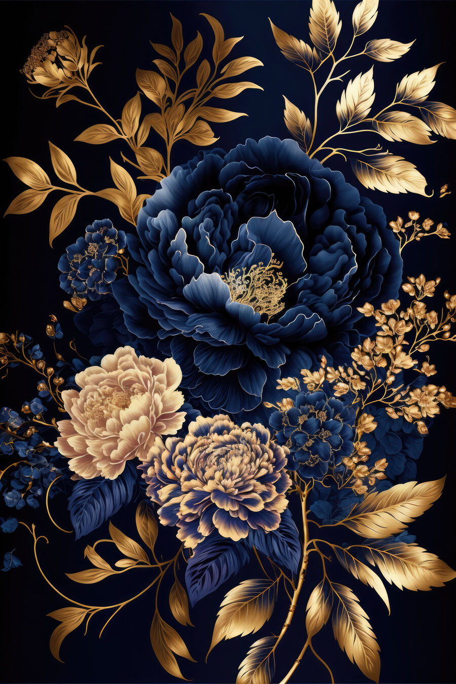 Flori albastru regal — design complet