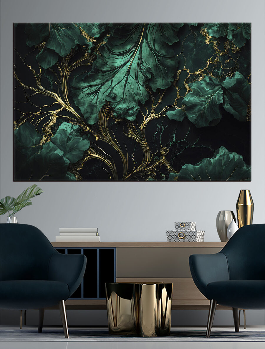 Nervuri verzi pe negru — interior 1