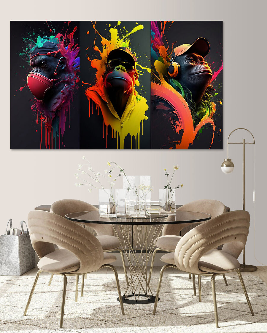 Maimuțe în stropi colorați — interior 2