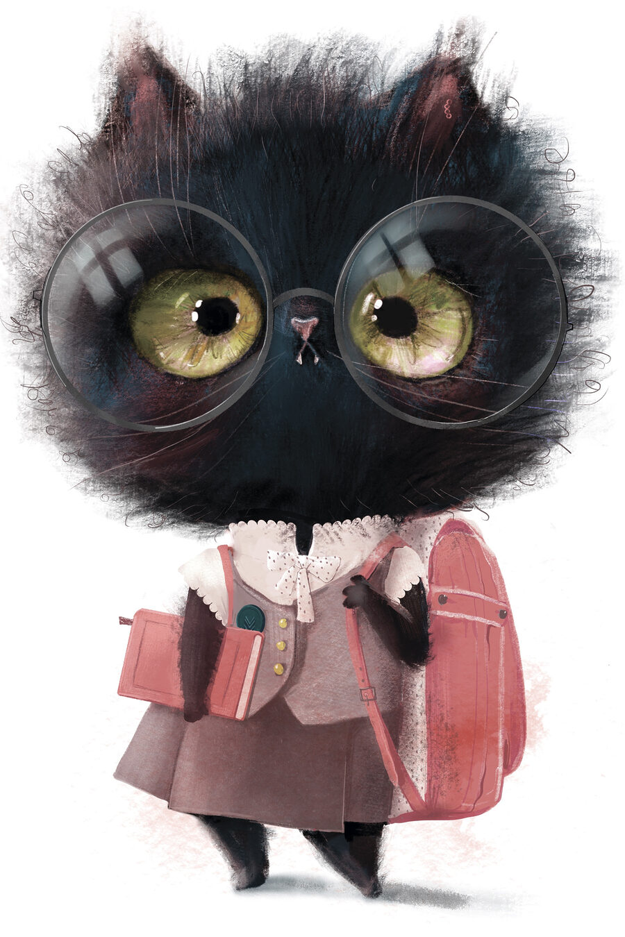 Pisicuță gata de școală — design complet