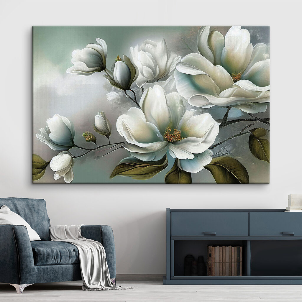 Magnolie în verde rece într-un interior