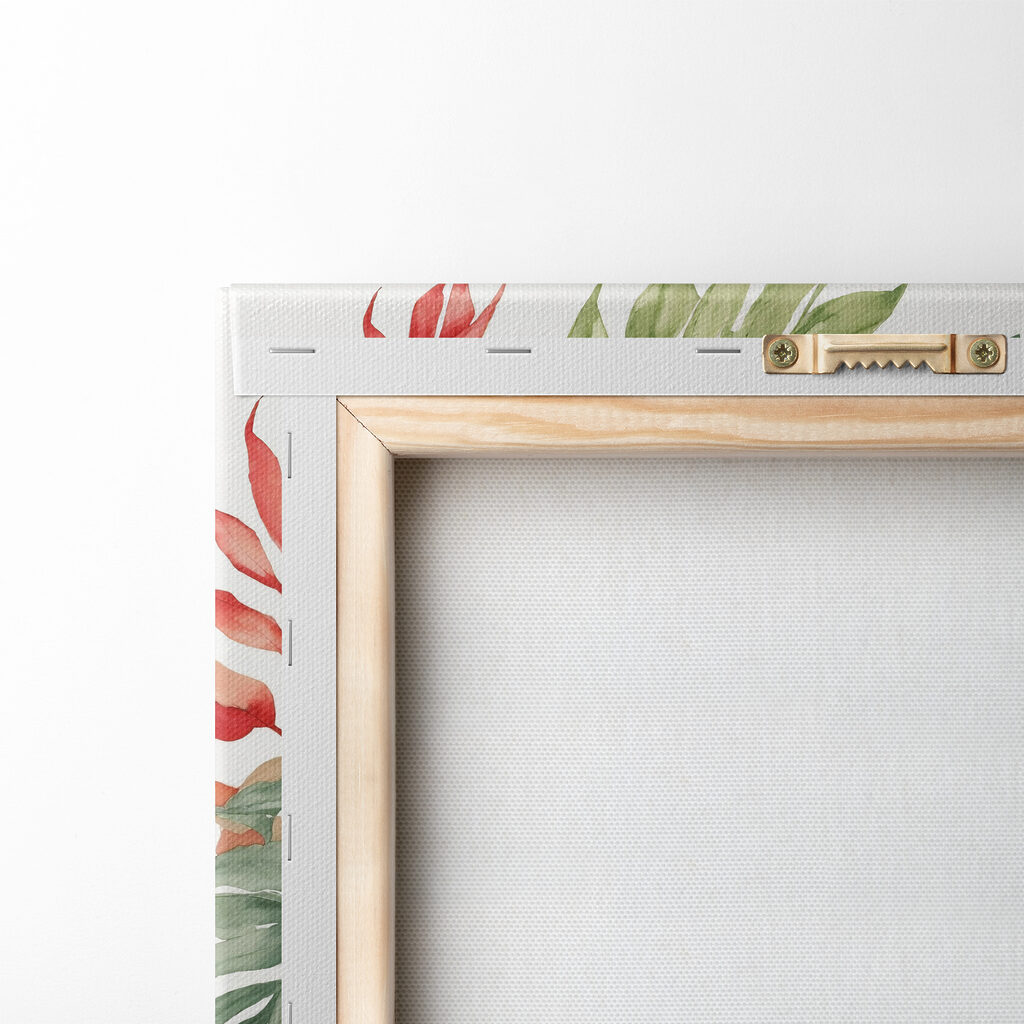 Ramuri tropicale pe alb — verso