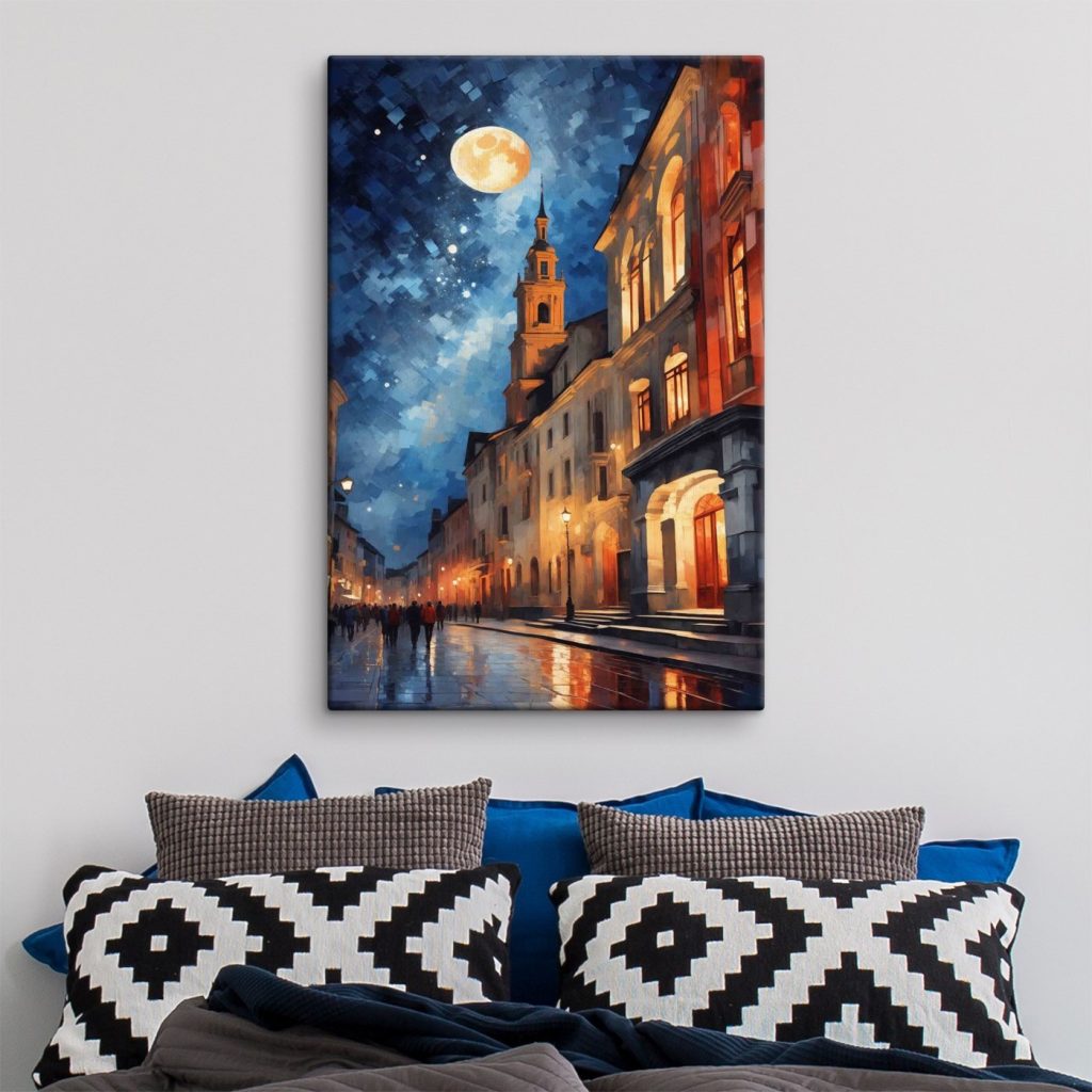Lună peste fațade luminate — interior 1