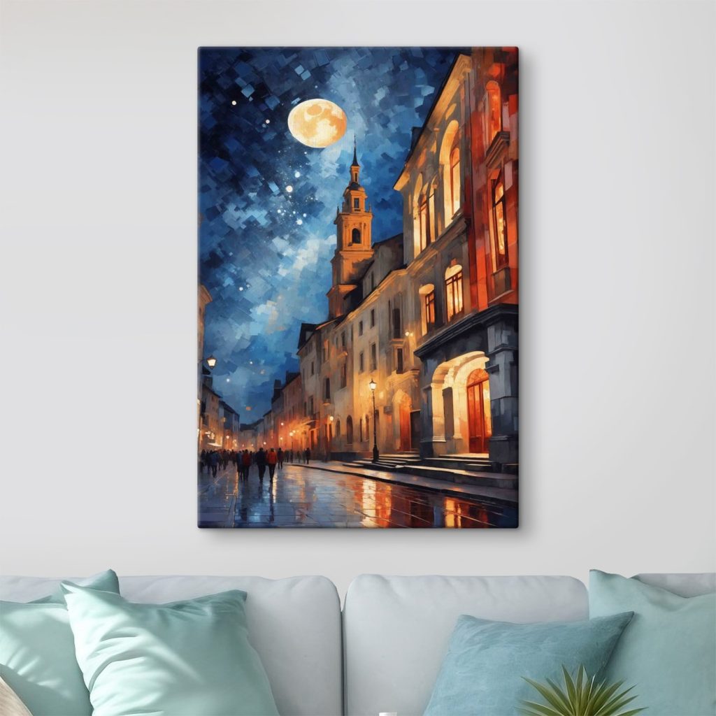 Lună peste fațade luminate — interior 2