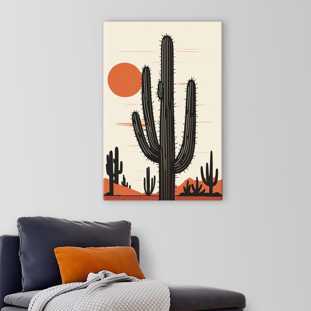 Cactuși în soare portocaliu — interior 3