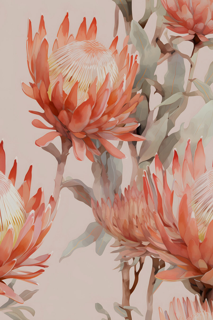 Floare tropicală în somon — design complet