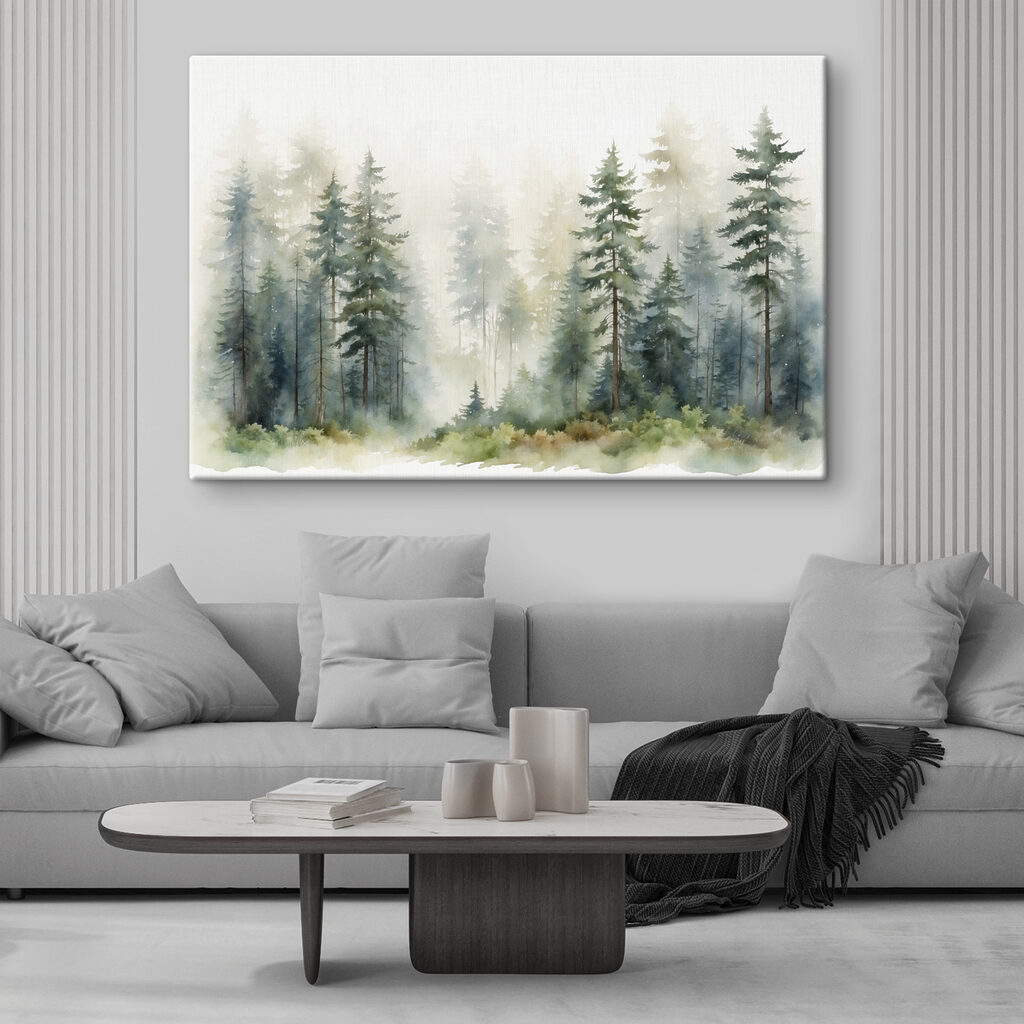 Conifere în ceață verde — interior 2