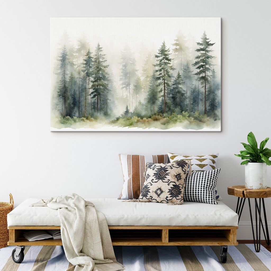 Conifere în ceață verde — interior 4