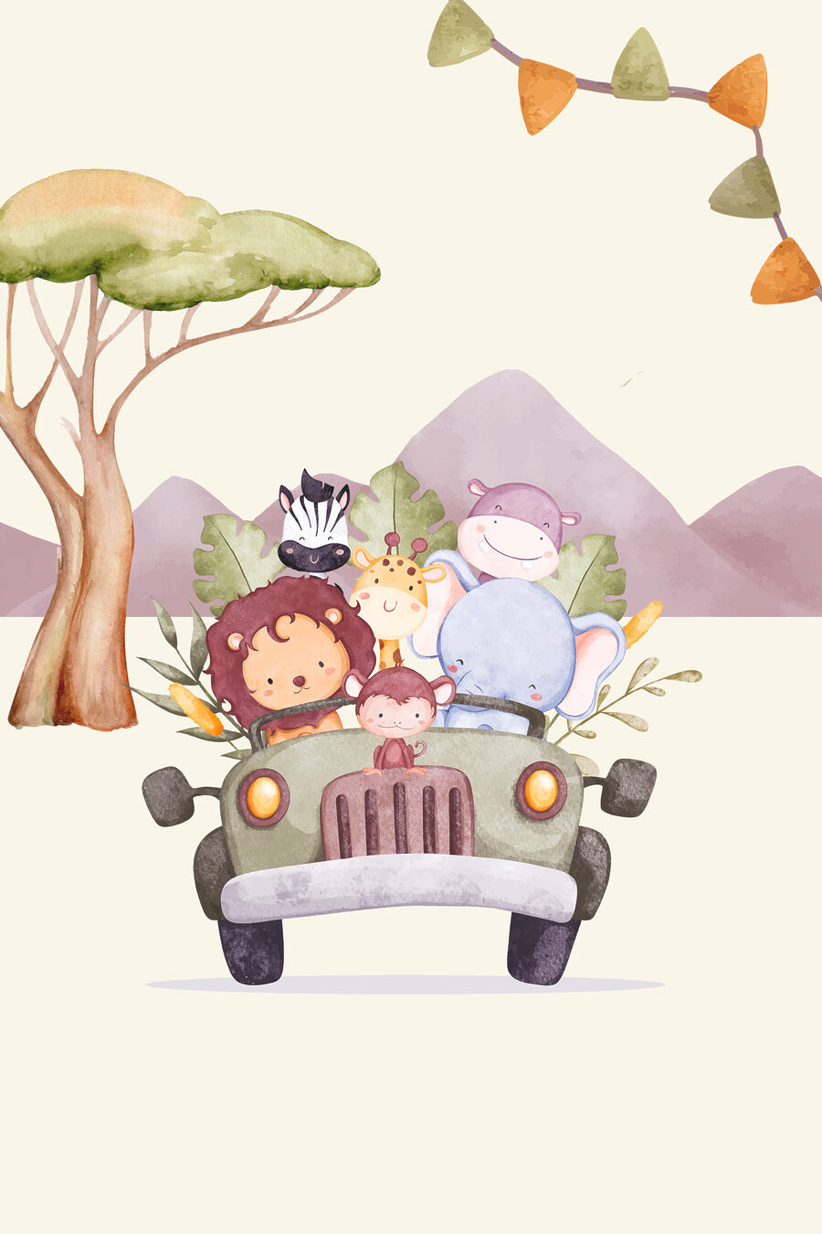 Prieteni animale în safari — design complet