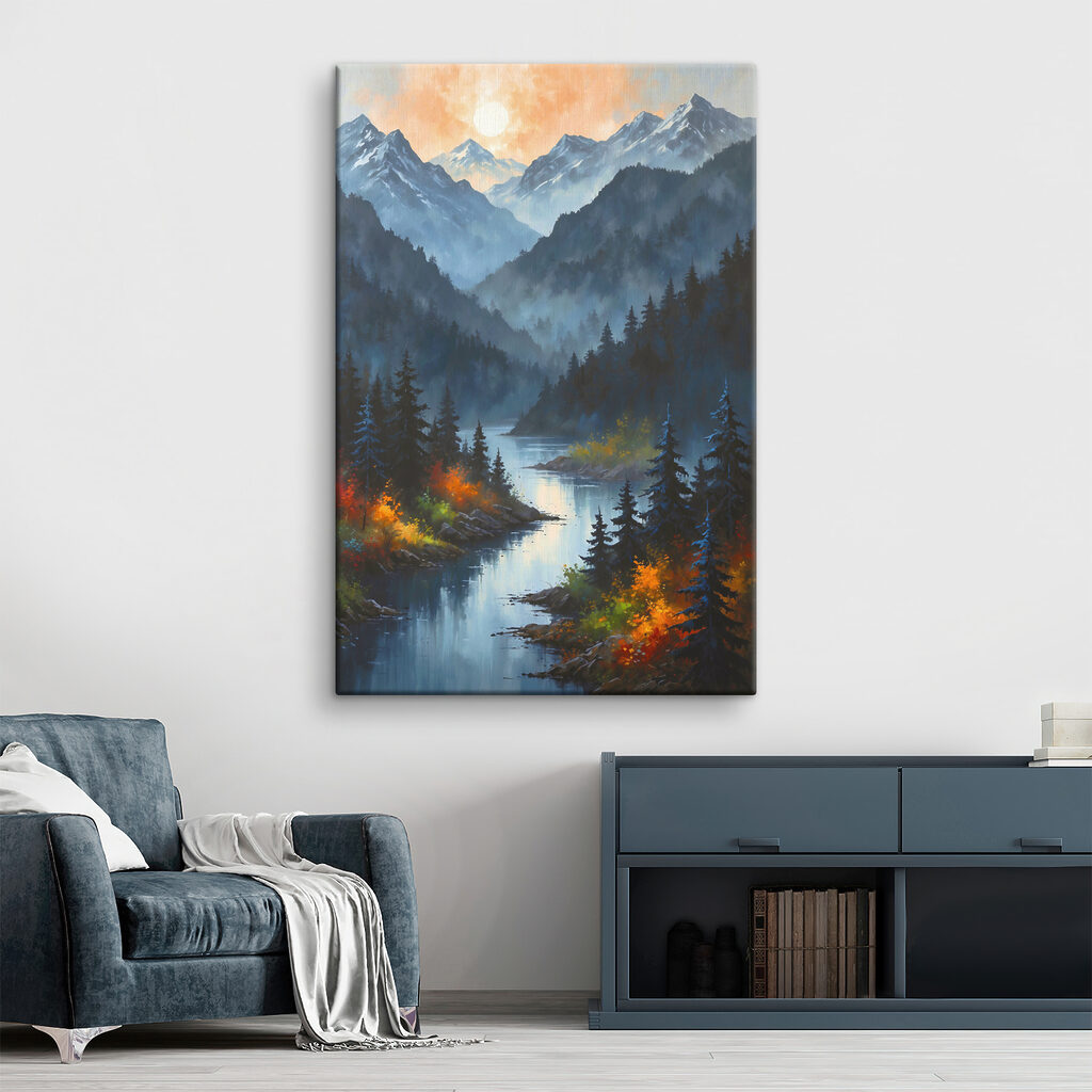 Râu printre păduri montane — interior 2