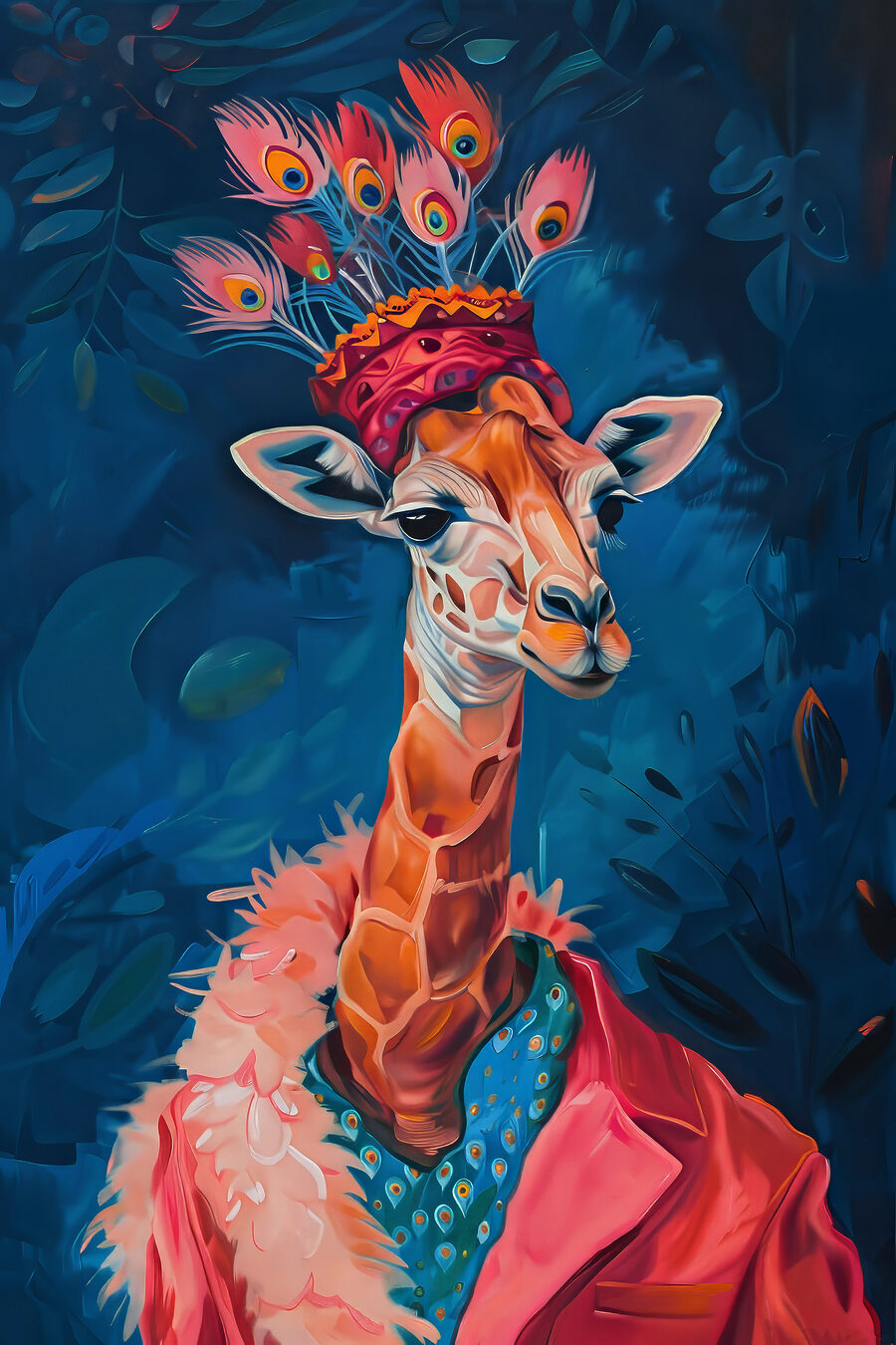 Girafă cu pălărie — design complet