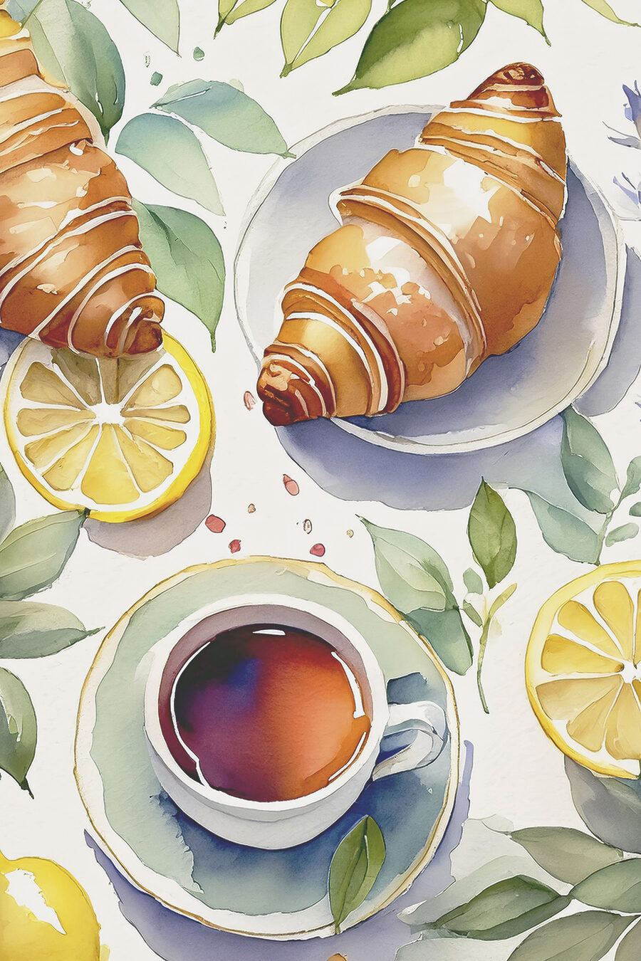Croissant lângă ceai — design complet