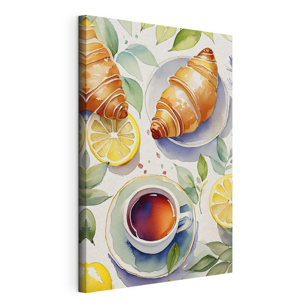 Croissant lângă ceai — vizualizare produs