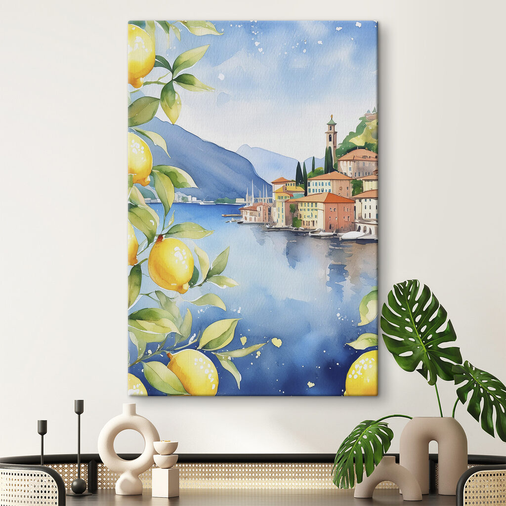 Lămâi încadrează lacul într-un interior