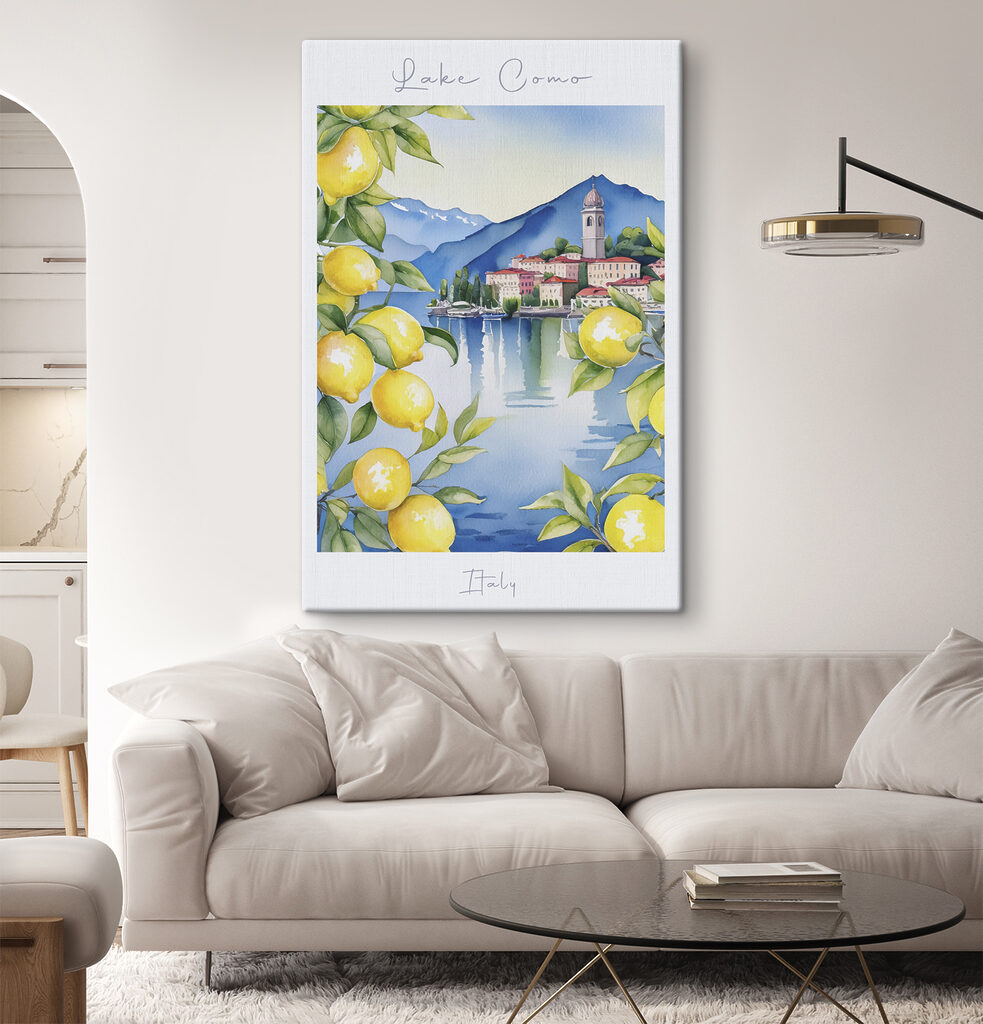 Lacul Como printre lămâi într-un interior