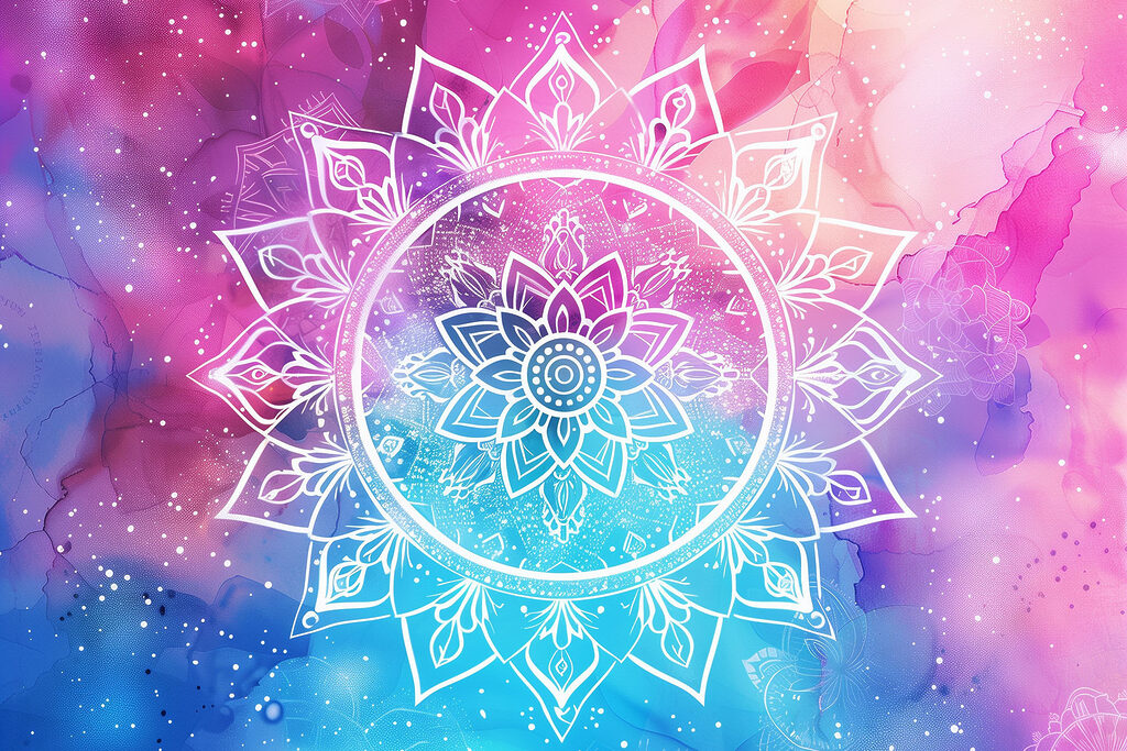 Mandală cu stele roz — design complet