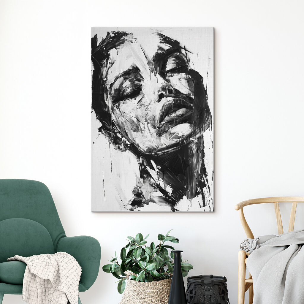 Portret în tuș într-un interior