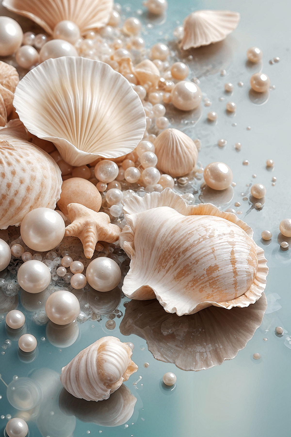 Scoici pe albastru — design complet