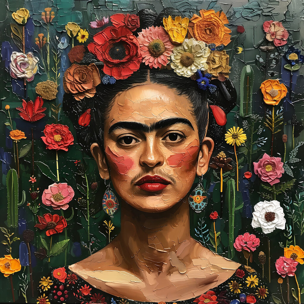 Frida printre flori — design complet