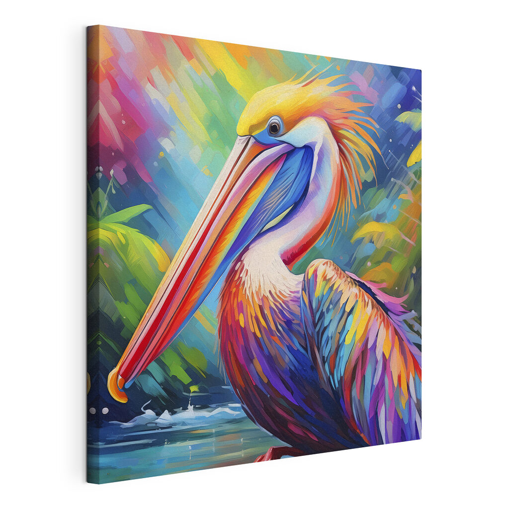 Pelican în culori stropite — vizualizare produs