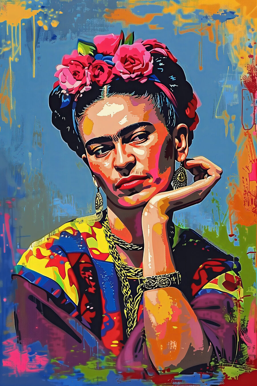 Frida sprijinită în palmă — design complet