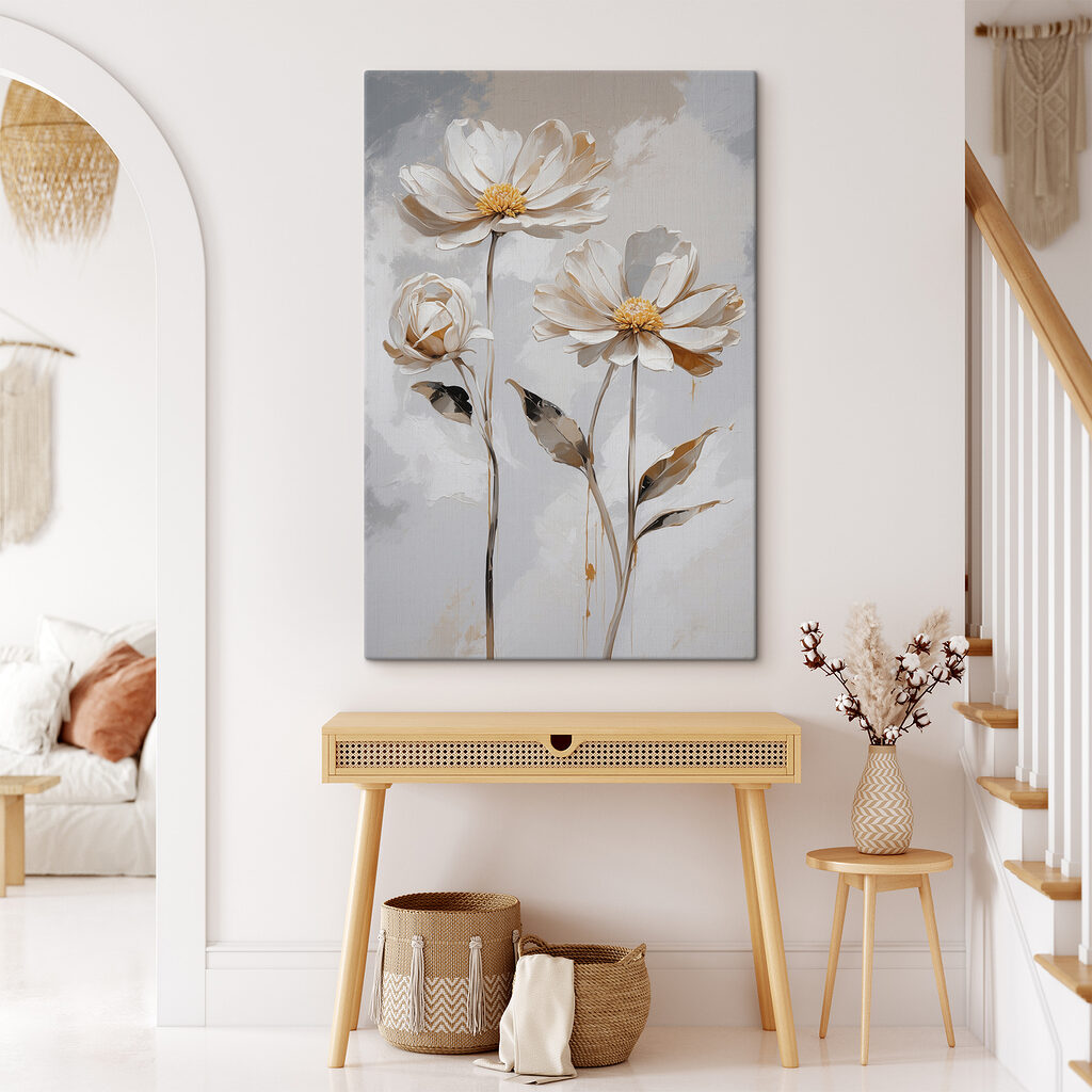 Flori albe, frunze bej — interior 1