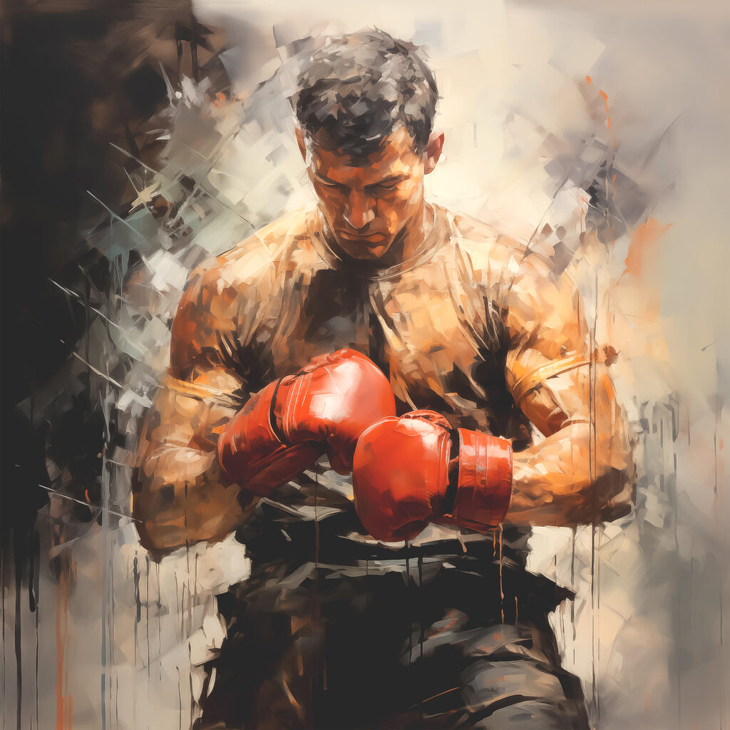 Boxer în umbre calde — design complet
