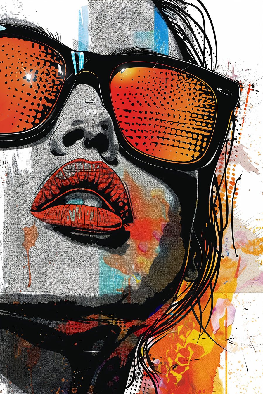 Ochelari cu reflexie portocalie — design complet