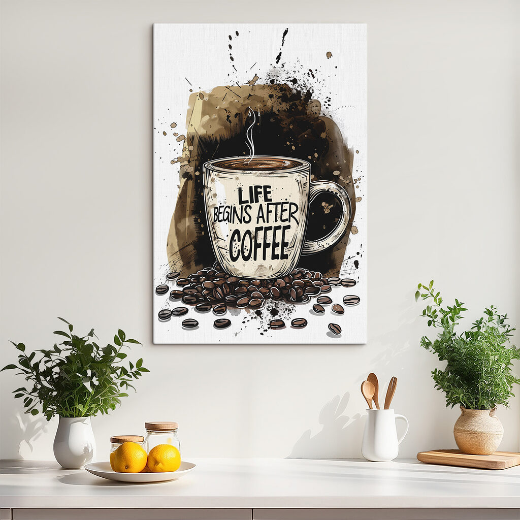 Viața începe după cafea într-un interior