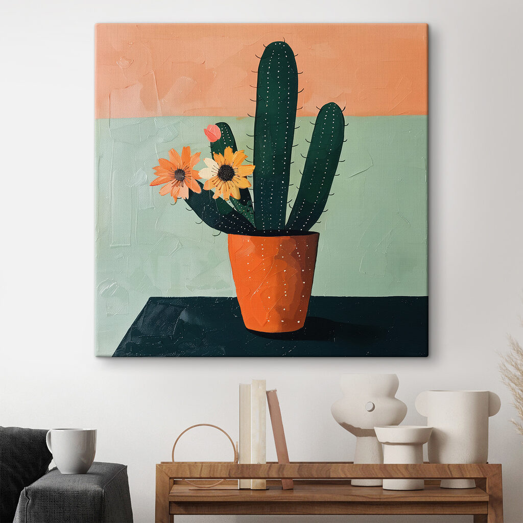 Cactus cu flori portocalii — interior 2