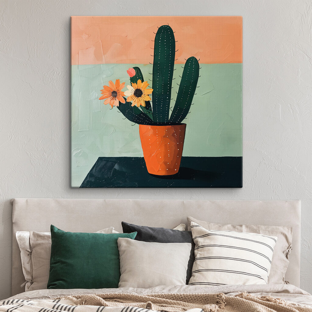 Cactus cu flori portocalii — interior 1