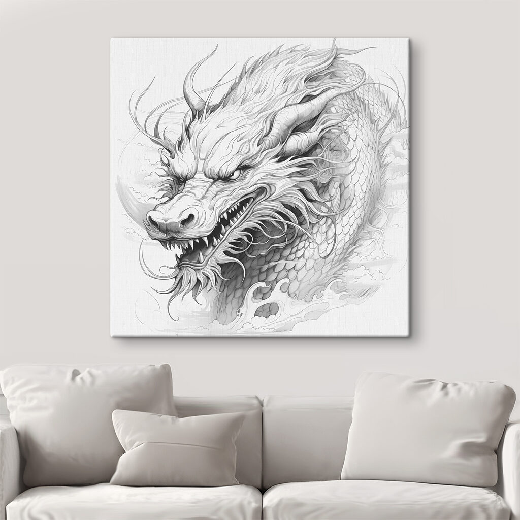 Cap de dragon desenat — interior 2