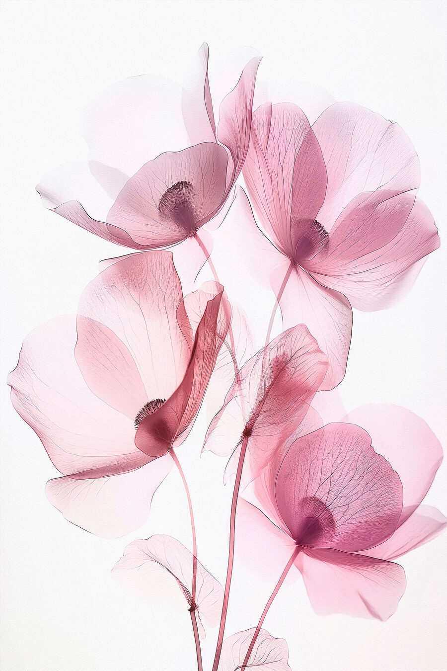 Flori delicate pe tulpini — design complet