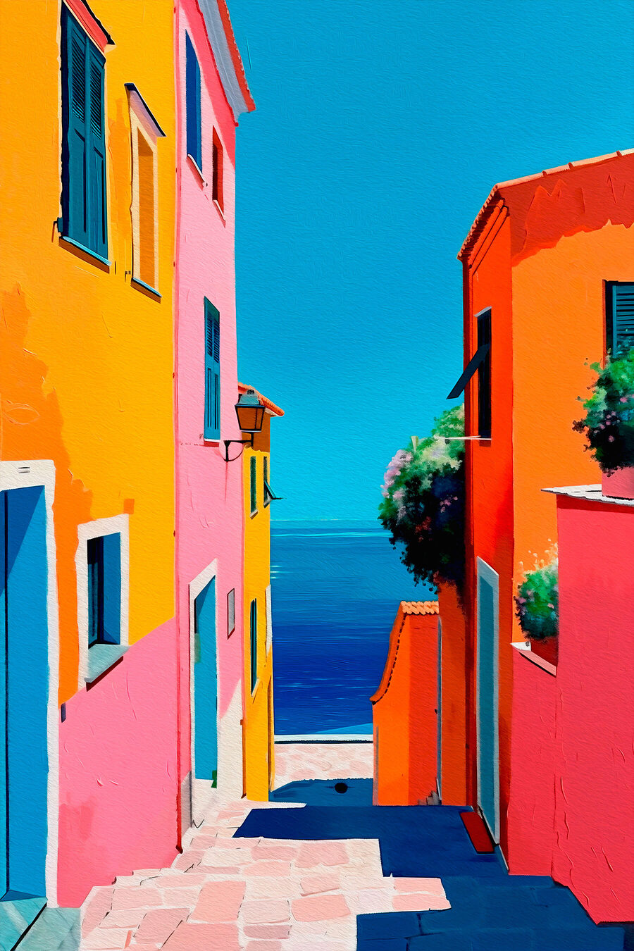 Trepte colorate spre mare — design complet