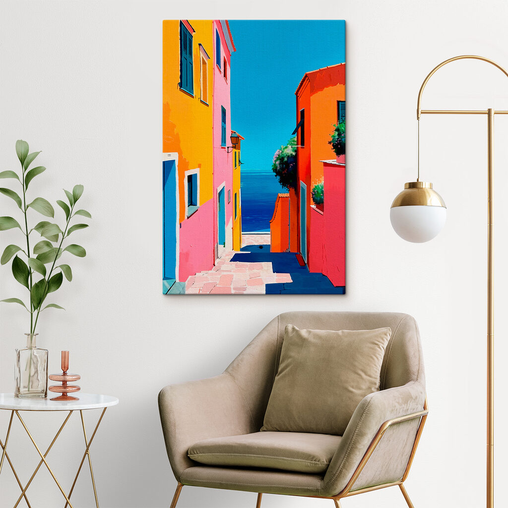 Trepte colorate spre mare într-un interior