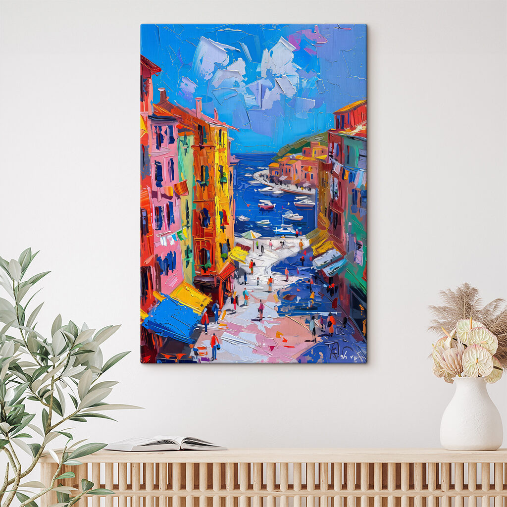 Stradă colorată în port într-un interior